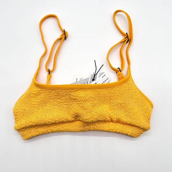 BOND-EYE Strap Saint Crop Bikini Top Womens One Size Sunny Eco Yellow NWT - Picture 4 of 9